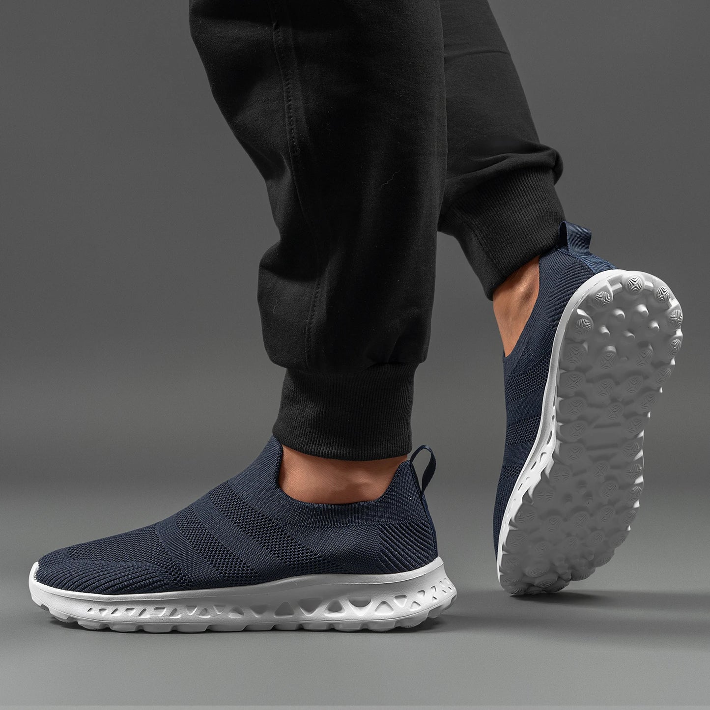 2024 Men Sneakers Knit Running Shoes Breathable Outdoor Mesh Blue Sport Shoes Lightweight Sneakers Man Shoes Comfortable 1273