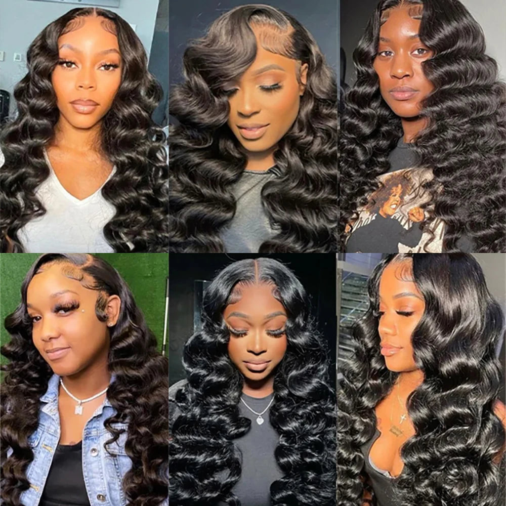 30 40 Inch Loose Wave 13x4 13x6 HD Lace Frontal Wig 250% Raw Hair Brazilian Deep Wave Curly Wigs Human Hair Preplucked For Women