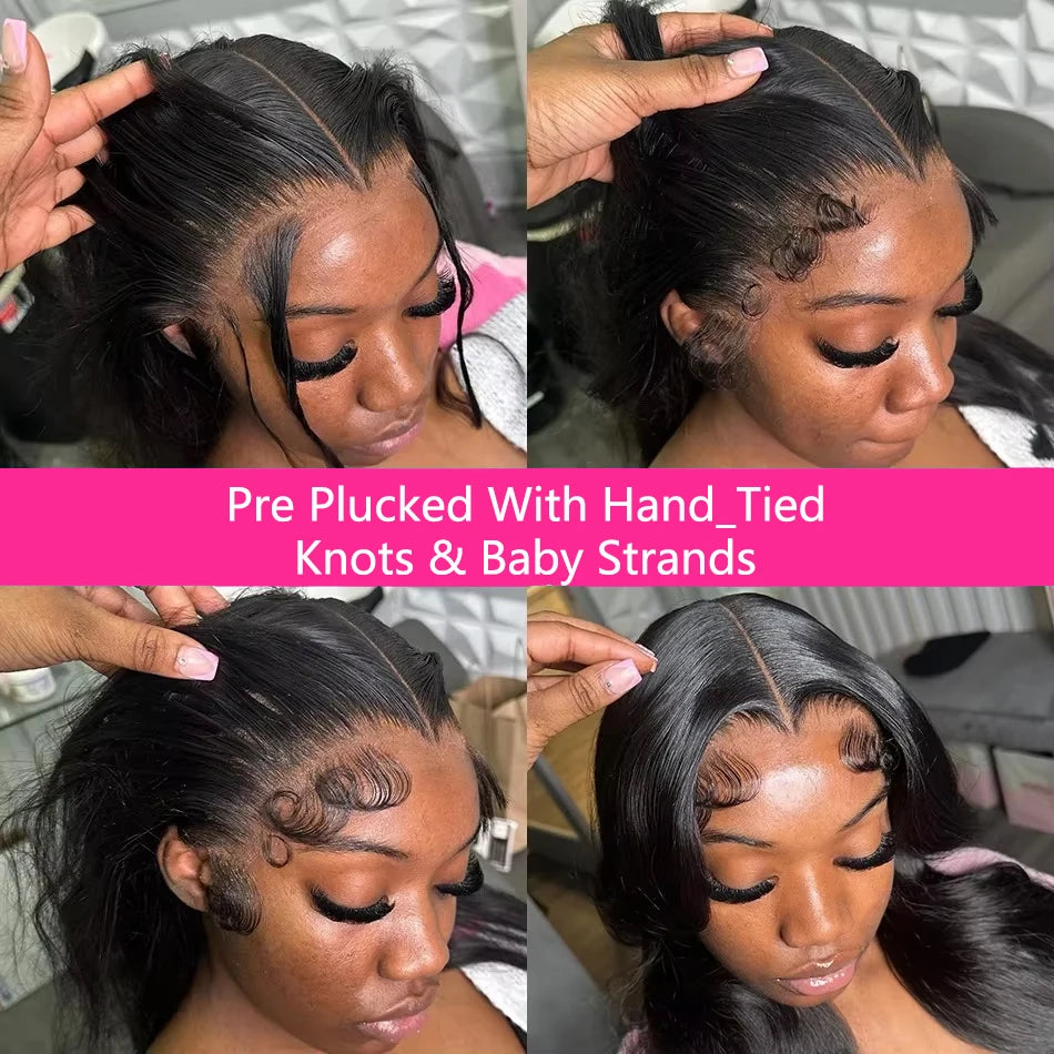 40Inch Body Wave Human Hair Wigs 360 Lace Front Wig Human Hair 13x6 Hd Lace Frontal Wig Ponytail Human Hair Black Wig For Women