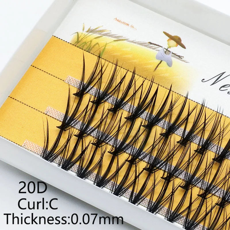 20D/30D Mink Eyelashes 1 Box/60 Bundles Natural Eyelash extension 3D Russia Individual Eyelash Cluster Makeup Tools Lashes Cilia