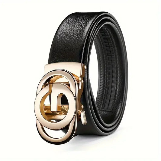 Fashion Business Men'S Belt Genuine Luxury Brand Metal Buckle Belt High-Quality PU Leather Soft Belt With Cargo Pants Jeans