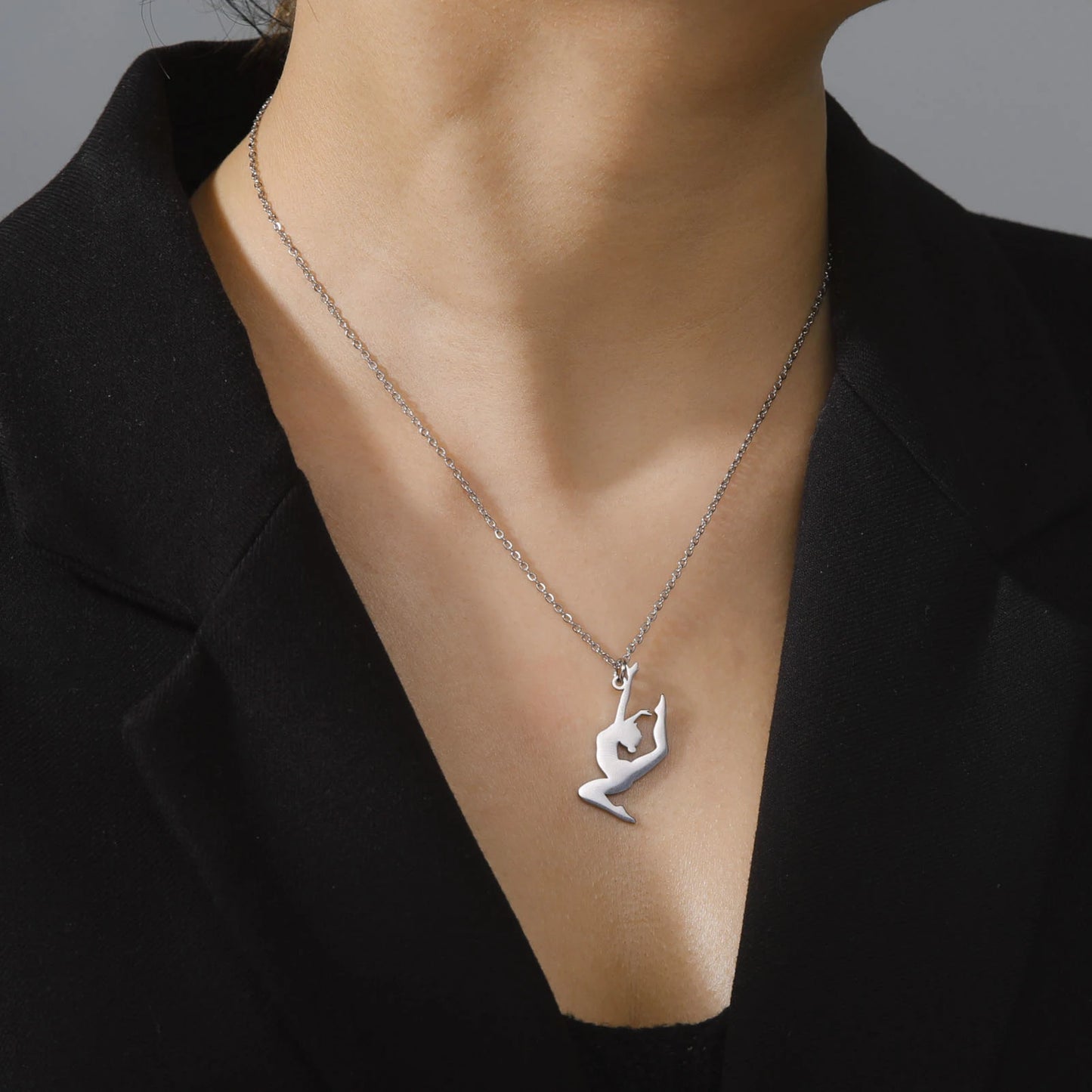 Rhythmic Gymnastics Necklace Women Trend 2025 Gymnast Stainless Steel Jewelry BFF Dancer Girl Sport Accessories Mother Day Gift