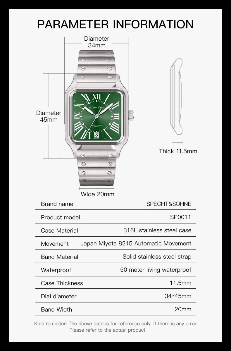 2024 New High Quality Specht & Söhne Watch Miyota Automatic Mechanical Watches Wine Red Sapphire Stainless Steel Watch For Men