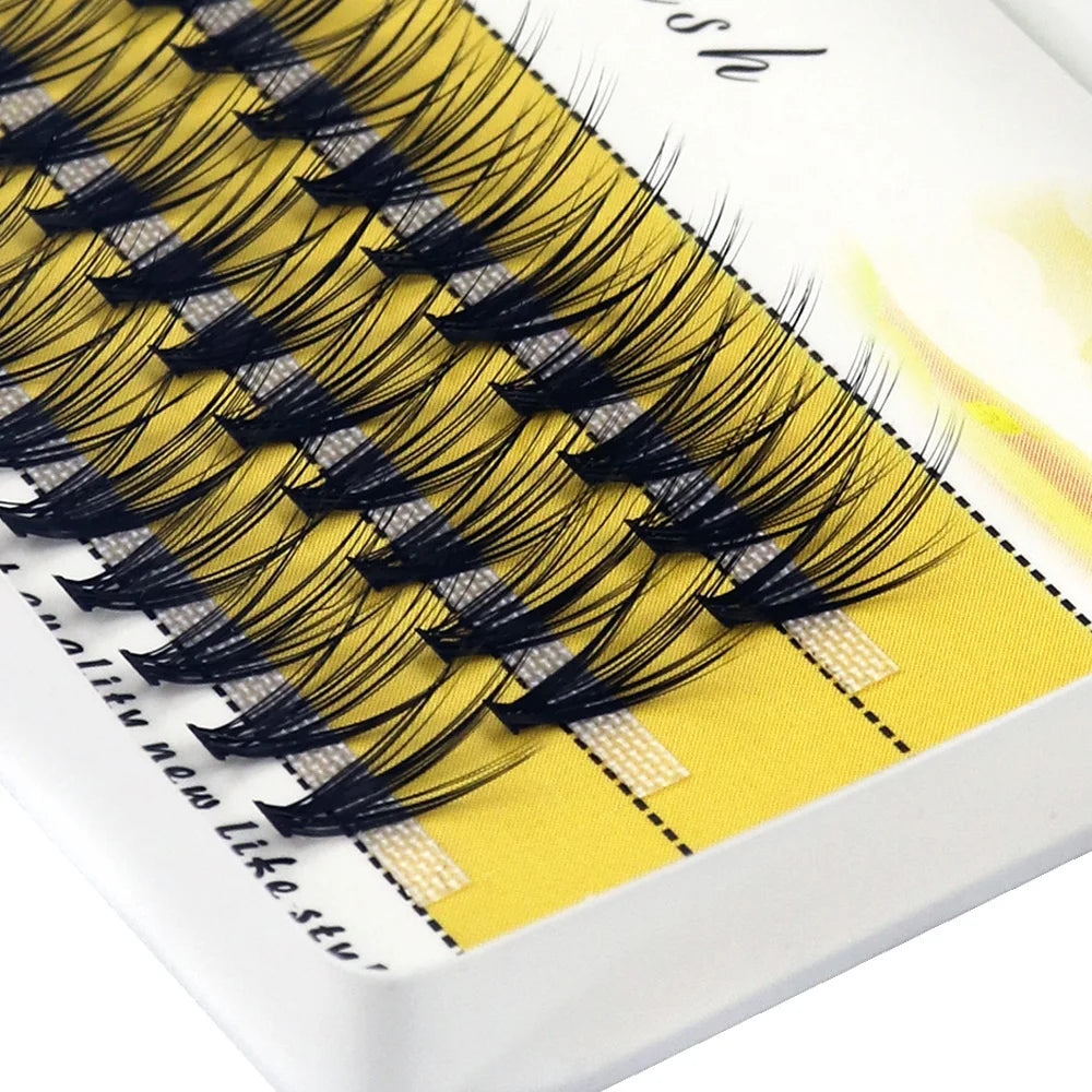 New 20D L-type Cluster Eyelash Natural Eyelashes Extension 1box/60 Bundle 3D Russian Indiviual Lashes DIY Makeup Tools Wholesale