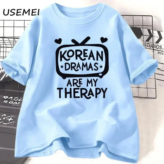 K-Drama T-shirt Women's Korean Drama T-shirt Short Sleeve Plus Size T-shirt Women's Street Casual Women's T-shirt