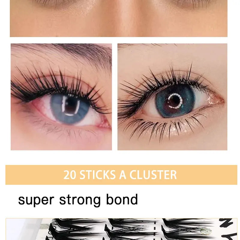 New 20D L Curl Cluster Eyelash Extensions Natural Mink Lashes 1 Box/60 Bundles Individual Eyelash Makeup Tools Cilias Volume