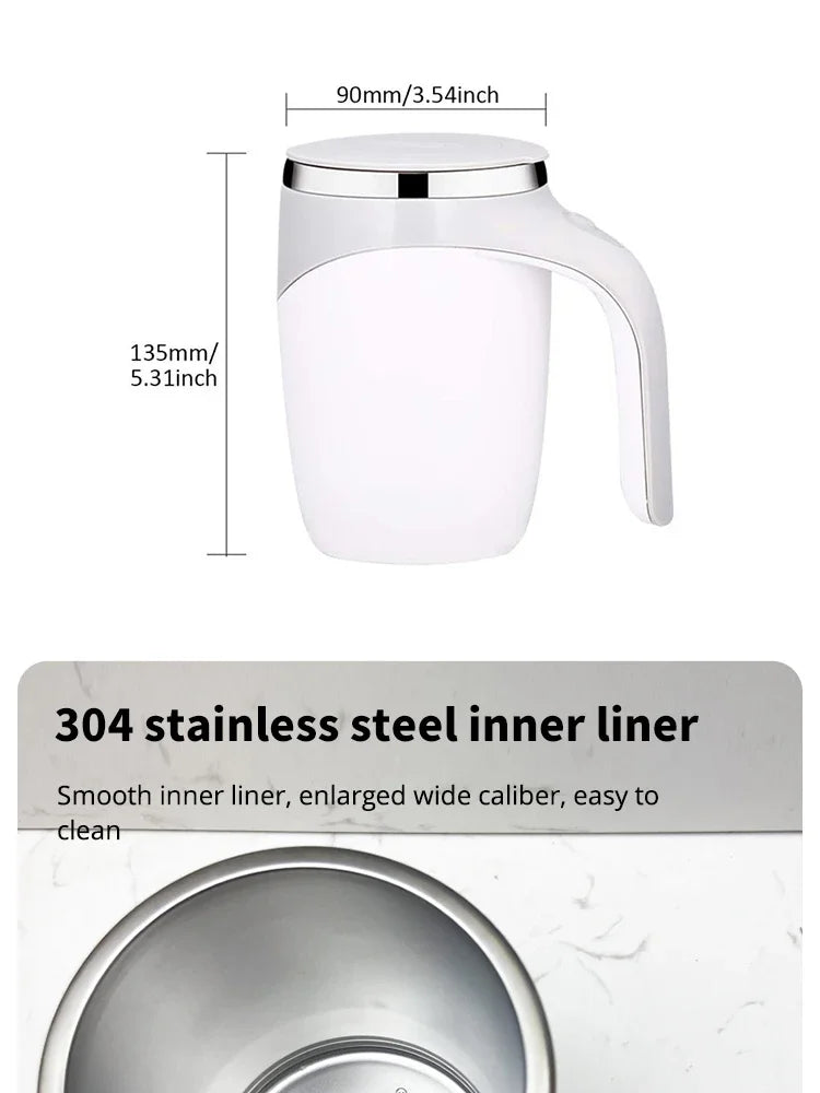 Automatic Mixing Cup Battery Portable Coffee Electric Mixing Stainless Steel Rotary Magn，