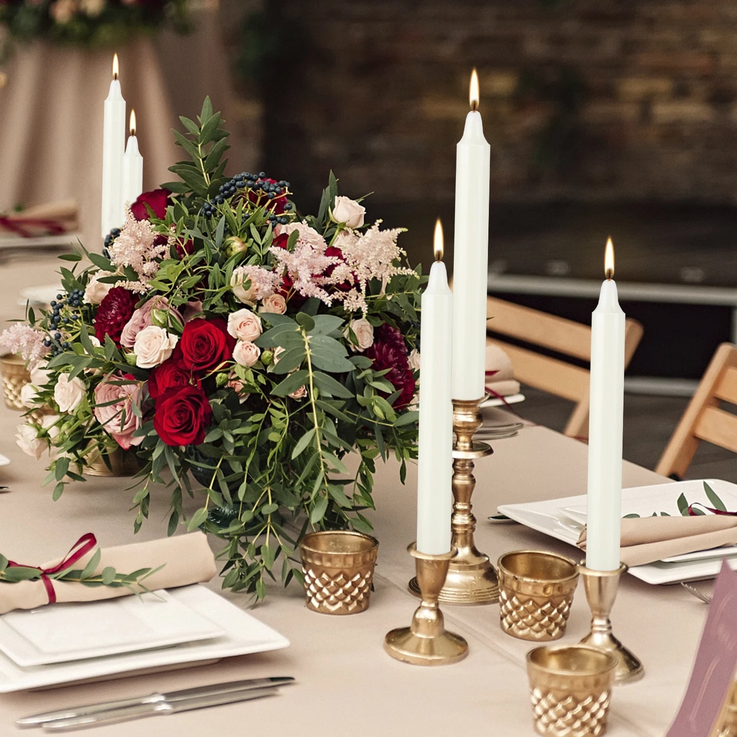 20 Ivory White 4Inch Waxs, Drip-Free, Smoke-Free, Fragrance-Free, Home Dinner Candles, Hand-Pulled, High-Quality, Suitable for Church, Family, Wedding, Party, Seasonal Celebrations, Emergency Situations and Home Decorations,