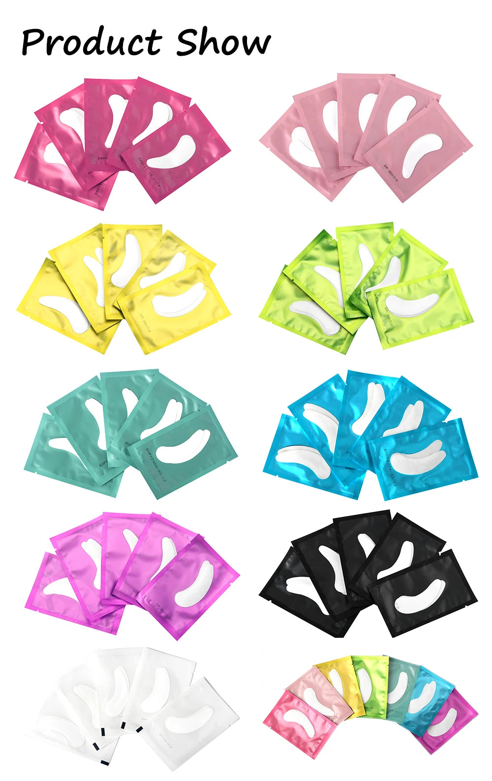 100 pairs Eyelash Pads Grafted Lash Hydrogels Gel Patches Under Eye Pads for Eyelash Extension Tips Sticker Makeup Tools