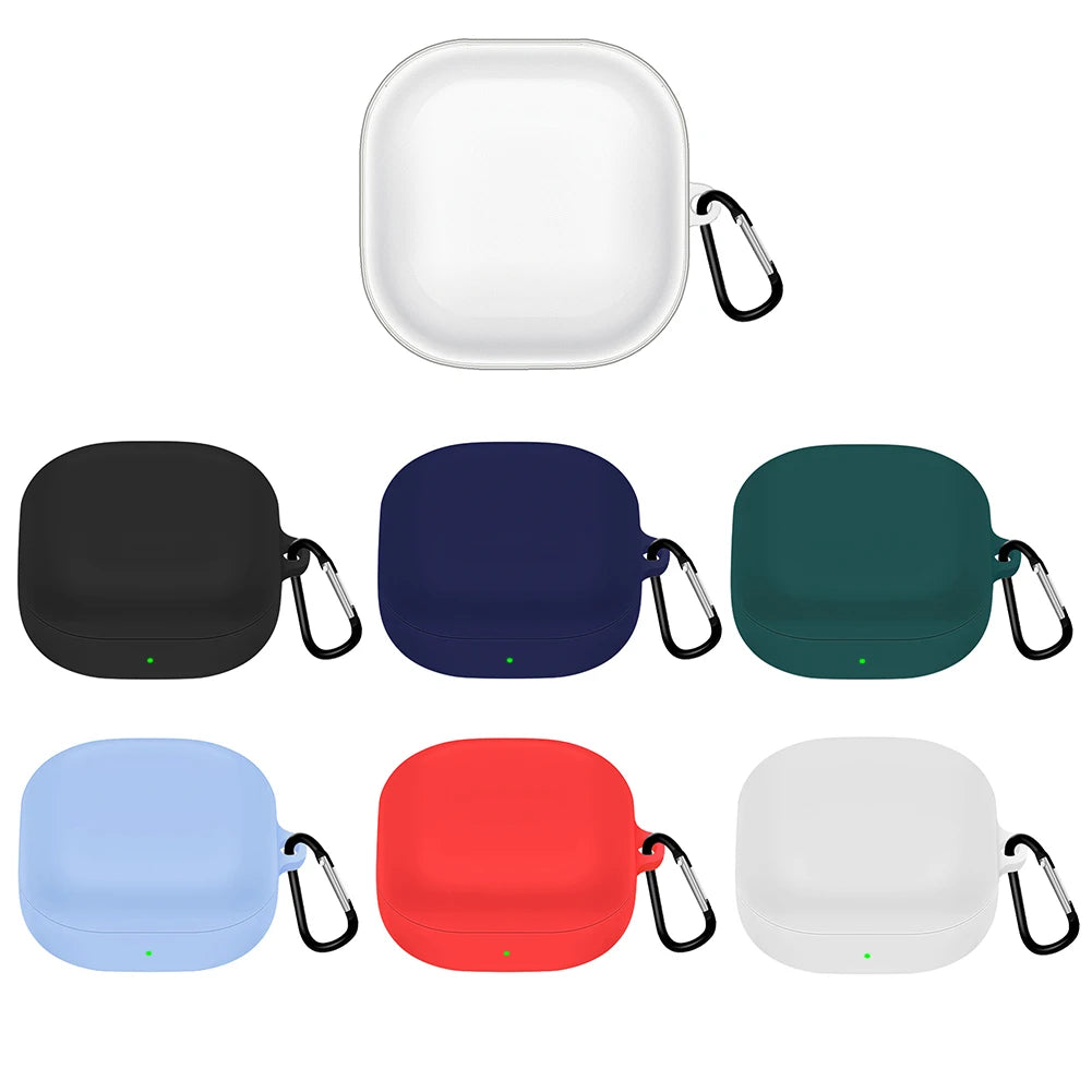 Soft Silicone Case For Samsung Galaxy Buds 2 Live Protective Case for Galaxy Buds 2 Pro Wireless Earphone Headset Case WithHook
