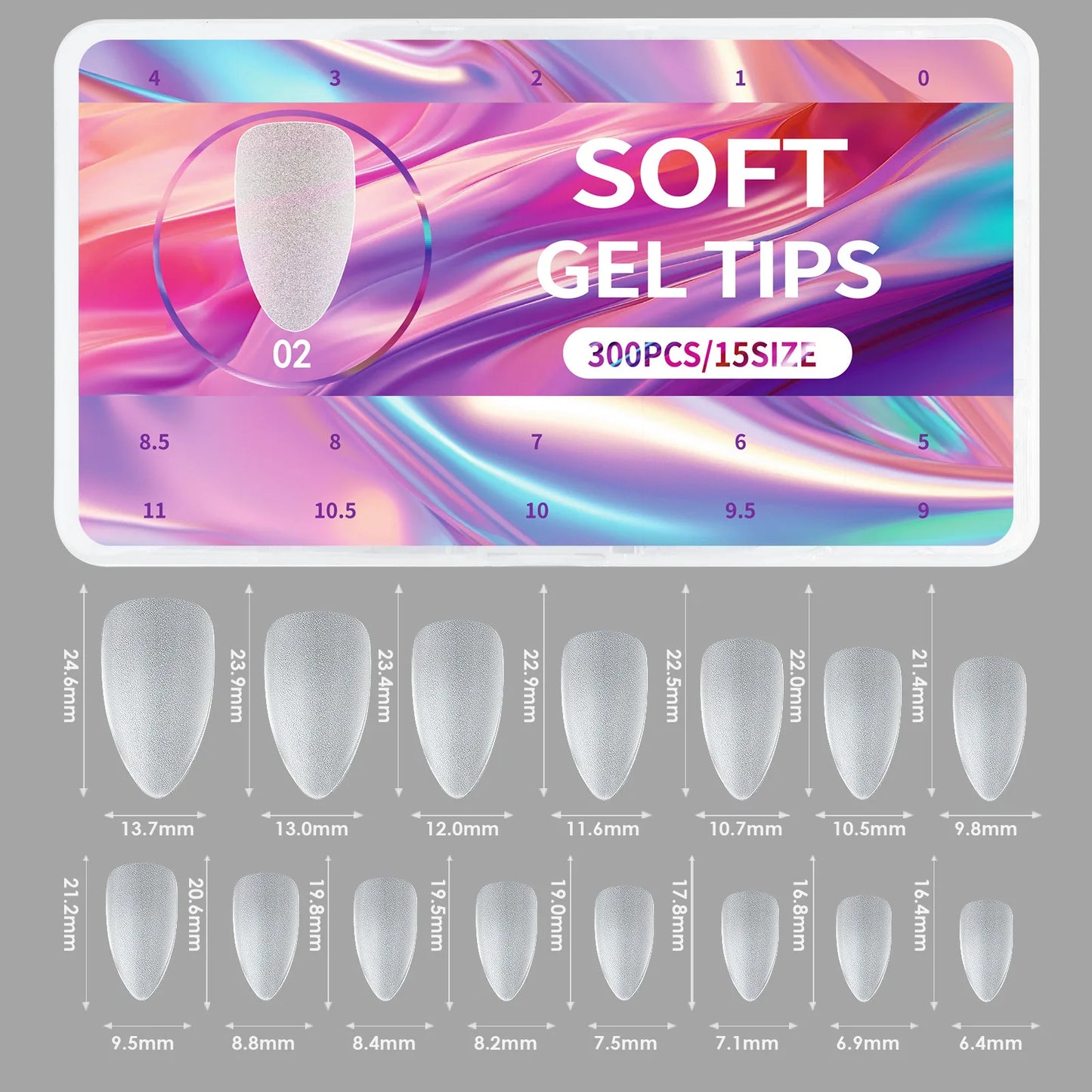 New 300pcs Matte Fake Nails NO Polishing Press on False Nails Medium Short Design High Matt Soft Gel Nail Tips for Extension