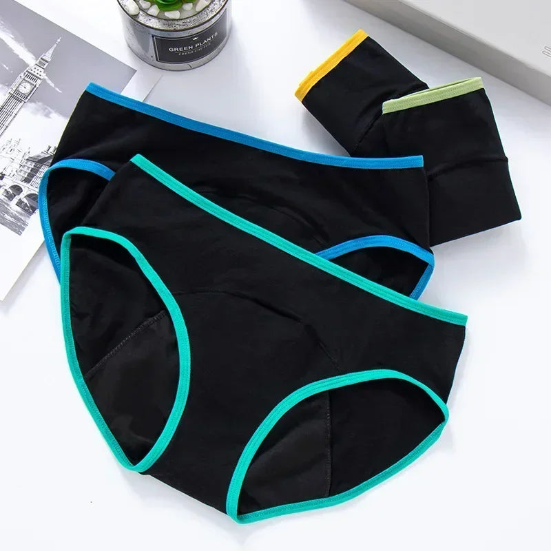 Women Menstrual Panties Leak Proof Briefs Solid Plus Size Cotton Panties Lingerie Absorbency Comfortable Physiological Underwear
