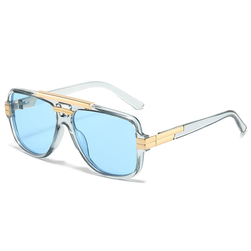 SHAUNA Retro Double Bridges Square Men Sunglasses Fashion Brand Designer Orange Blue Shades UV400 Women Sun Glasses