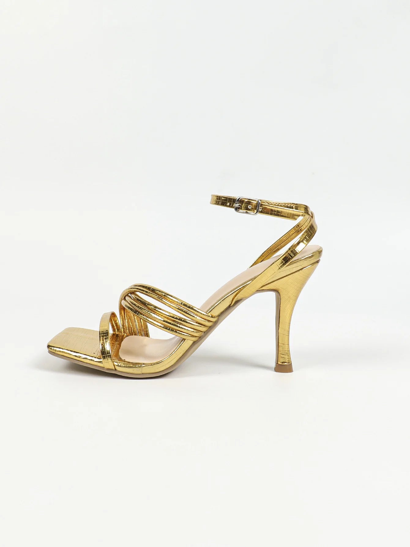 All-Match Comfort Shoes for Women Clear Heels Buckle Strap Female Sandal Open Toe Large Size Low Girls Beige Peep Gold High Big
