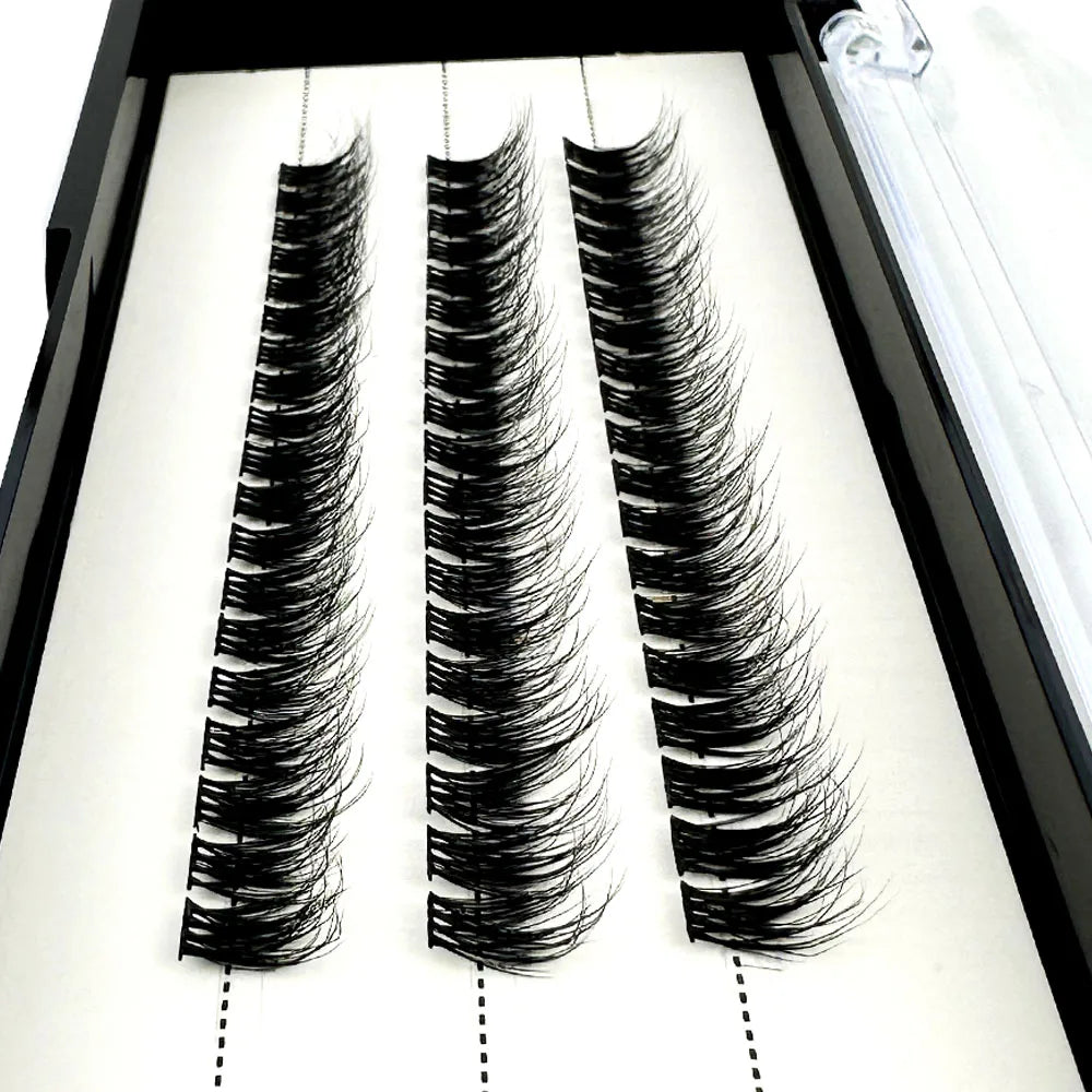 NEW3D DIY Clusters Volume Handmade Mink Eyelash Extension Curl Segmented False Lashes 5D fluffy Thick Bundle Cilias Makeup Tools
