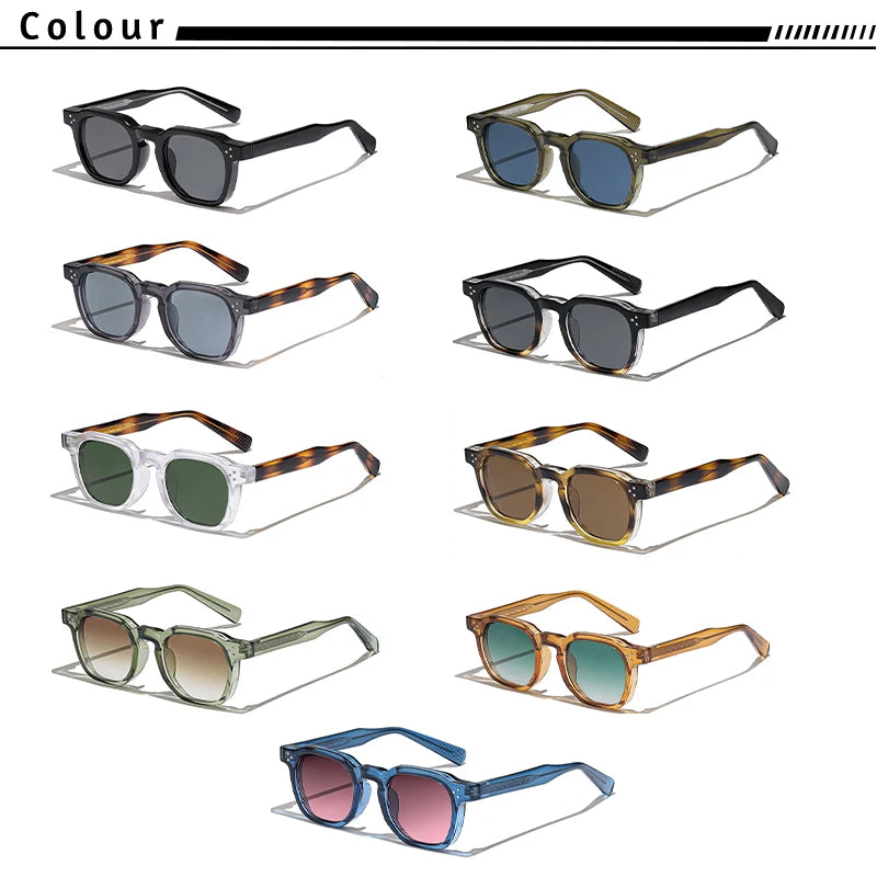 CATERSIDE Retro Square Men Sunglasses Punk Small Frame Personalized Design Sun Glasses Women Travel Party Business Festival Gift