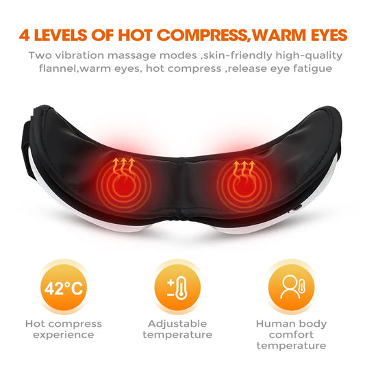 Smart Eye Massager Vibration Eye Care Massage Instrument Bluetooth Music Heated Eyemask Dry Fatigue Relief Portable Foldable
