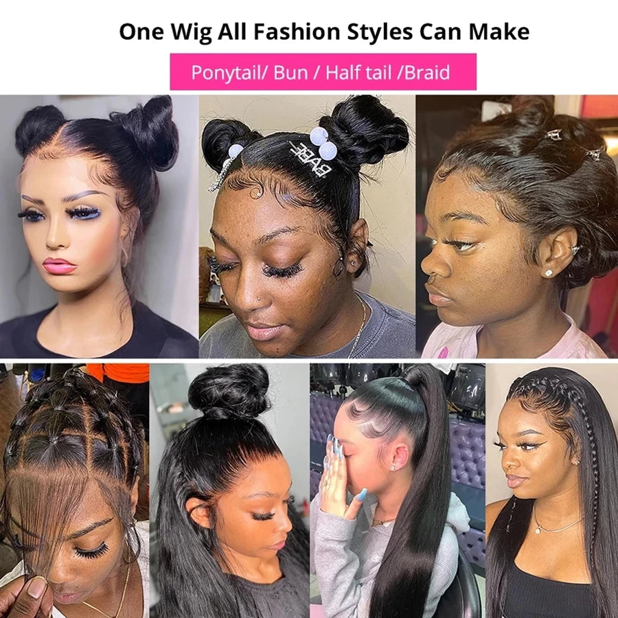 200 Density Transparent 13x6 Straight Lace Front Wig Brazilian Remy Human Hair 13x4 360 Lace Frontal Human Hair Wigs For Women