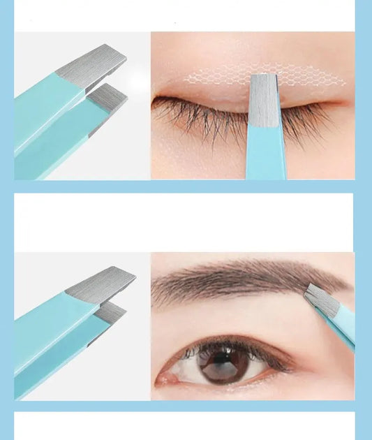 Eyebrow Tweezer Beauty Fine Hairs Puller Stainless Steel Slanted Brow Clips Hair Removal Makeup Tools