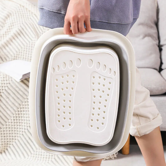 Footbath Massage Bucket Easy To Store Foldable Foot Bath Tray Collapsible Foot Soak Bucket for Relaxing and Pain Relief
