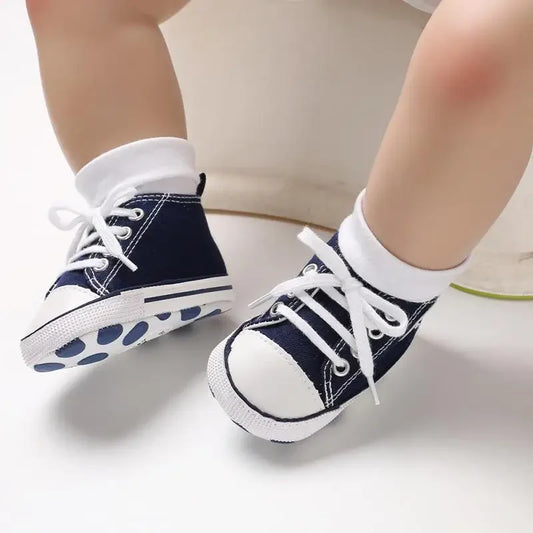 New Baby Canvas Sneaker For Newborn Sport Shoes For Baby Boys Girls Infant Toddler Soft Bottom Anti-slip First Walkers 0-18 M