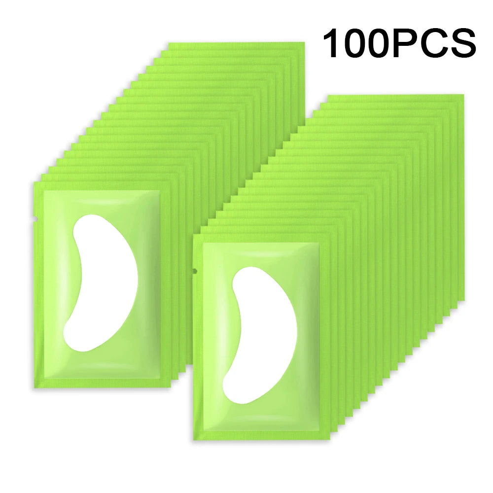 100 pairs Eyelash Pads Grafted Lash Hydrogels Gel Patches Under Eye Pads for Eyelash Extension Tips Sticker Makeup Tools