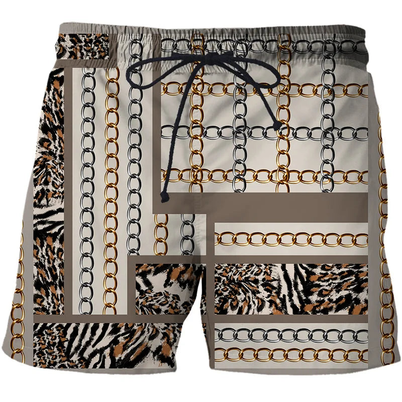 3D Printing Luxury Beach Shorts Pants Men Hawaii Vacation Essentials Swim Trunks Casual Gym Surf Swimsuit Kids Board Ice Shorts