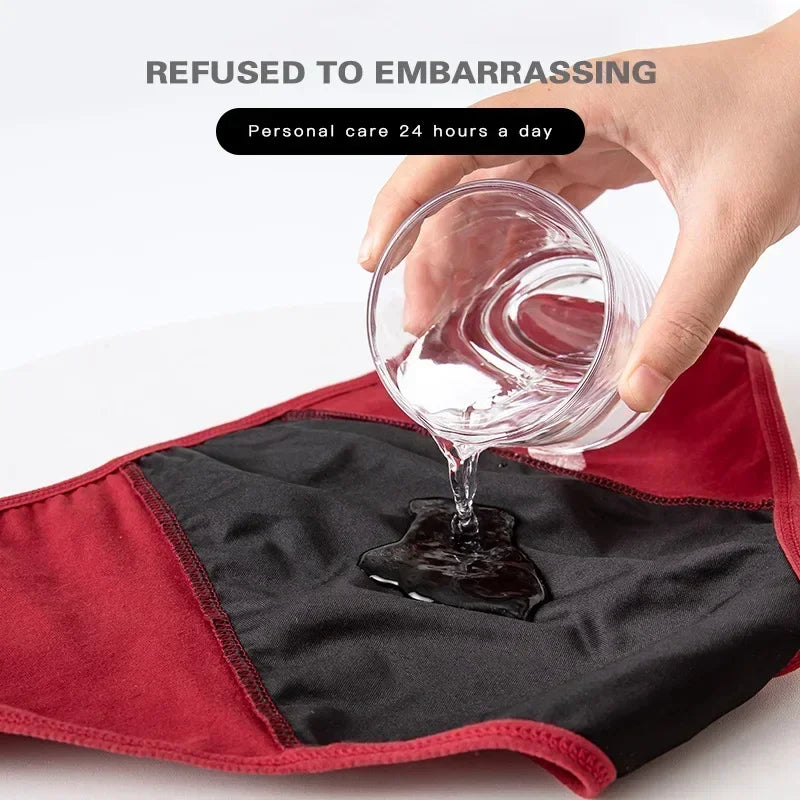Women Menstrual Panties Leak Proof Briefs Solid Plus Size Cotton Panties Lingerie Absorbency Comfortable Physiological Underwear