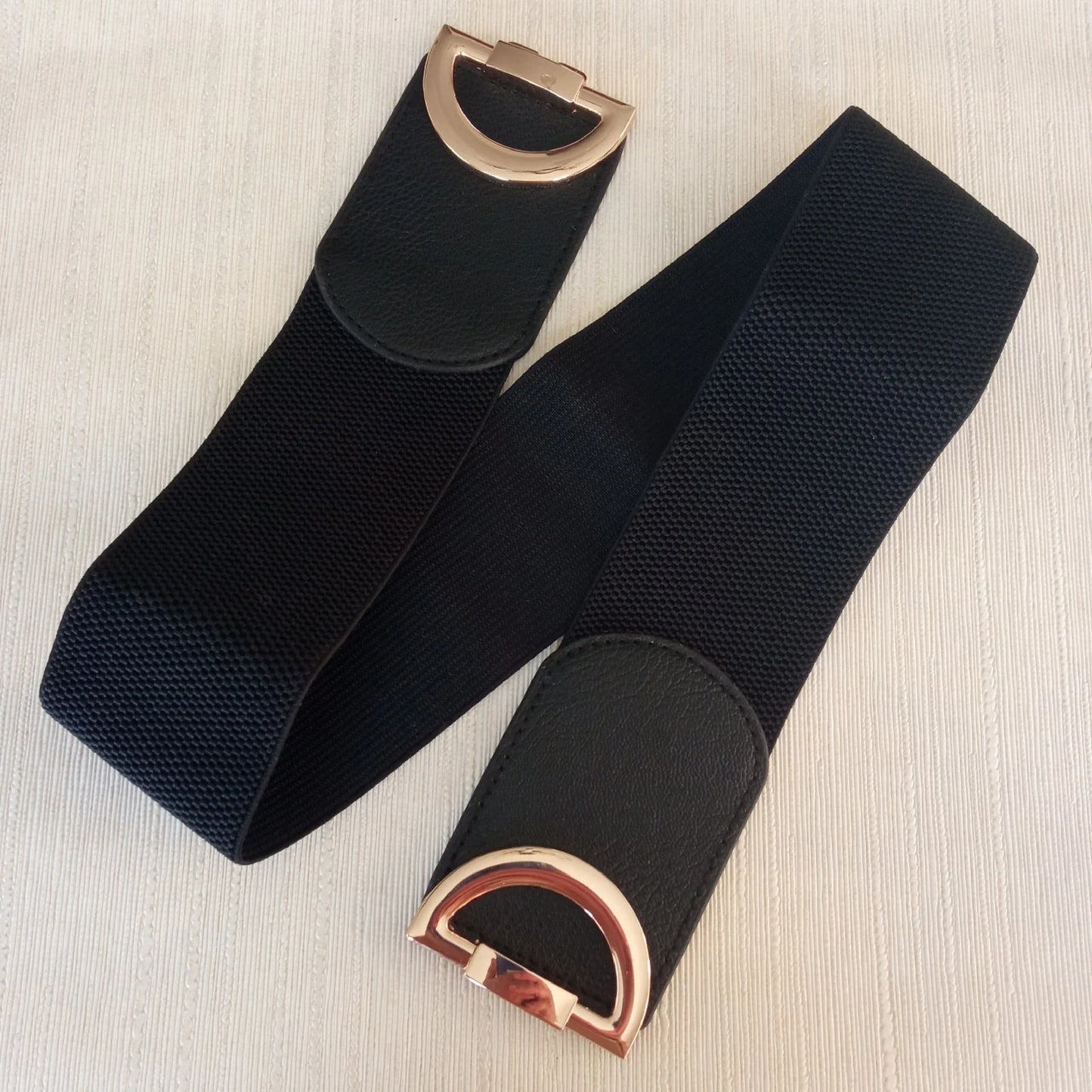 Women Skinny Elastic Belt Ladies Fashion Alloy Buckle Plus Size Stretchy Wide Waist Belt for Dresses