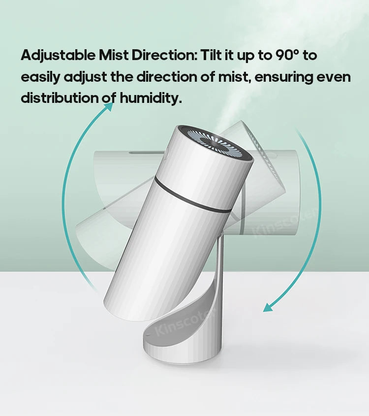260ML Wireless Air Humidifier USB Aromatherapy Diffuser 1000mAh Rechargeable Battery Ultrasonic Cool Mist Maker Quiet Fogger