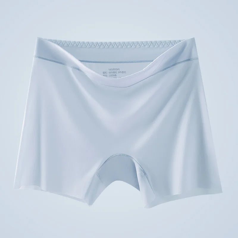 1pcs Summer Ice Silk Ultra-thin Quick-drying Boxer Brief Women Seamless High waist Panties Plus Size Female Safety Underwear