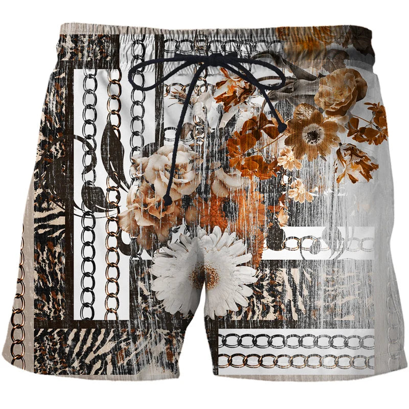 3D Printing Luxury Beach Shorts Pants Men Hawaii Vacation Essentials Swim Trunks Casual Gym Surf Swimsuit Kids Board Ice Shorts