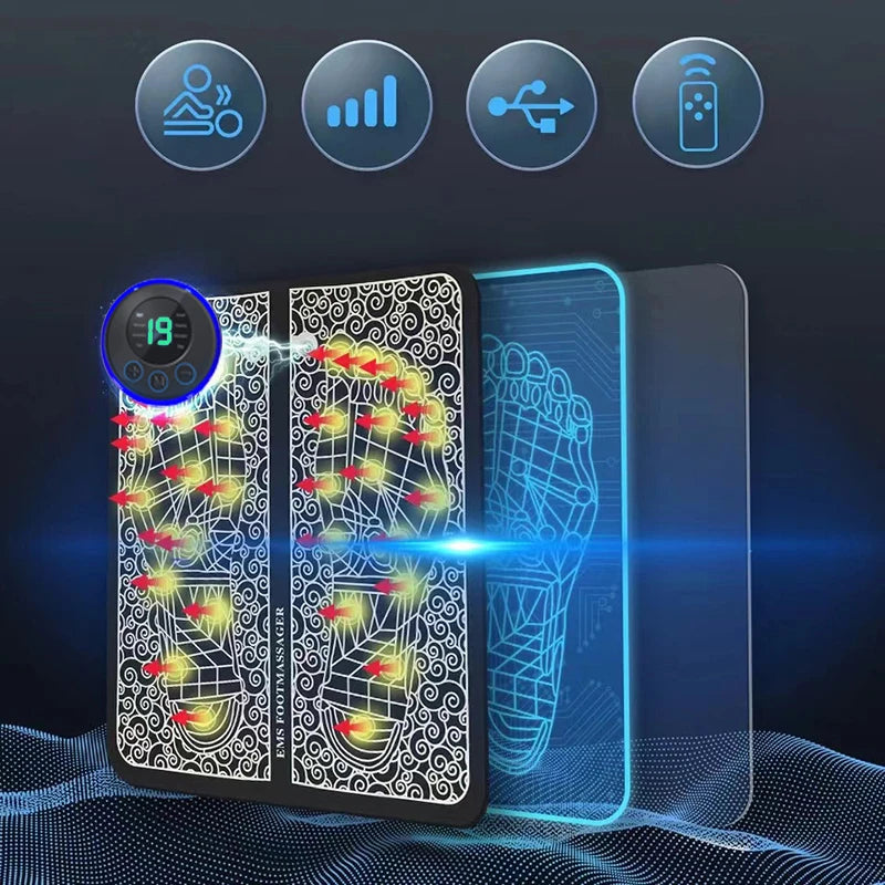 Intelligent Massage Foot Pad Cervical Neck Massager Patch Multi-Stage Adjustable Muscle Massager Combination Set