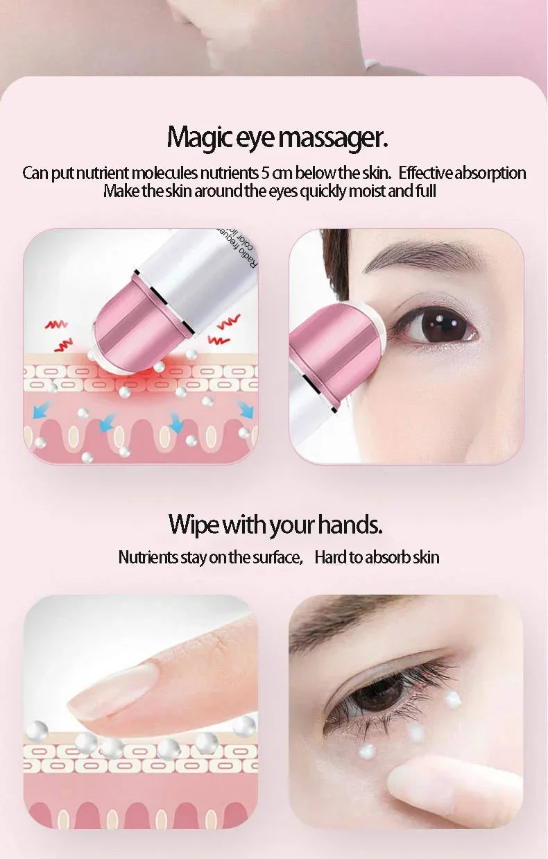 Electric Facial Eye Massager Pen Vibration Double Head EMS Rejuvenation Eye Machine LED Photon Skin Rejuvenation Anti-wrinkle