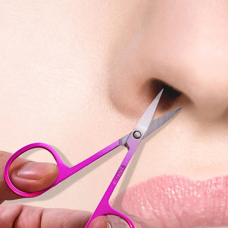 Eyebrow Scissor Makeup Eyelash Trimmer Nose Facial Hair Remover Multifunctional Scissors Stainless Steel Nail Cuticle Tools