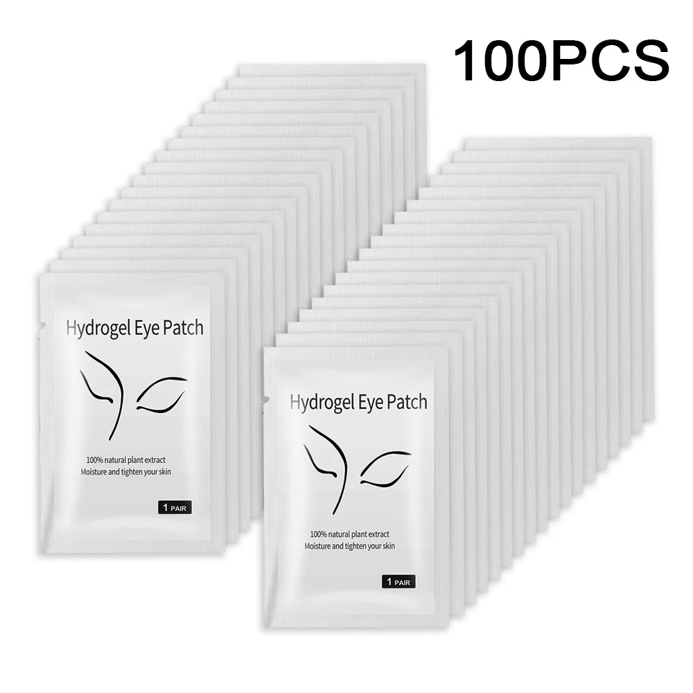 100 pairs Eyelash Pads Grafted Lash Hydrogels Gel Patches Under Eye Pads for Eyelash Extension Tips Sticker Makeup Tools