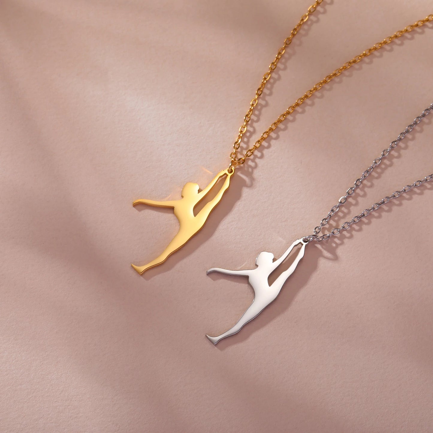 Rhythmic Gymnastics Necklace Women Trend 2025 Gymnast Stainless Steel Jewelry BFF Dancer Girl Sport Accessories Mother Day Gift