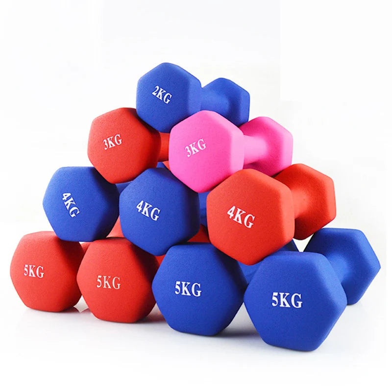 Women Dumbbell Hexagonal Dumbbell Weight Loss Slimming Slim Waist Fitness Equipment Mancuernas Plastic Dip In Dumbbell