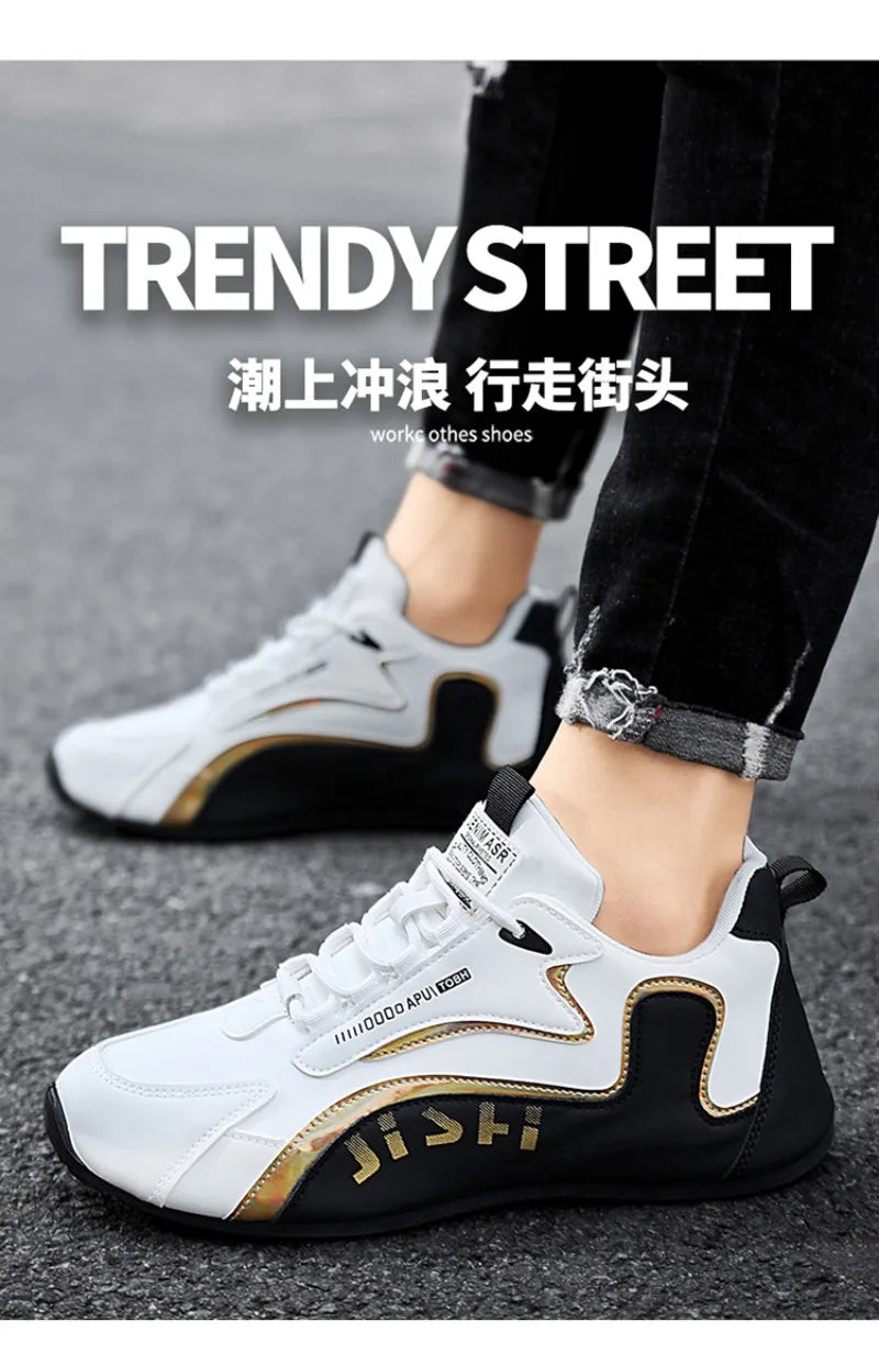 Luxury Men's Sneakers High Quality Leather Casual Shoes for Men Fashion All-match Sport Shoes Platform Comfor Men Running Shoes