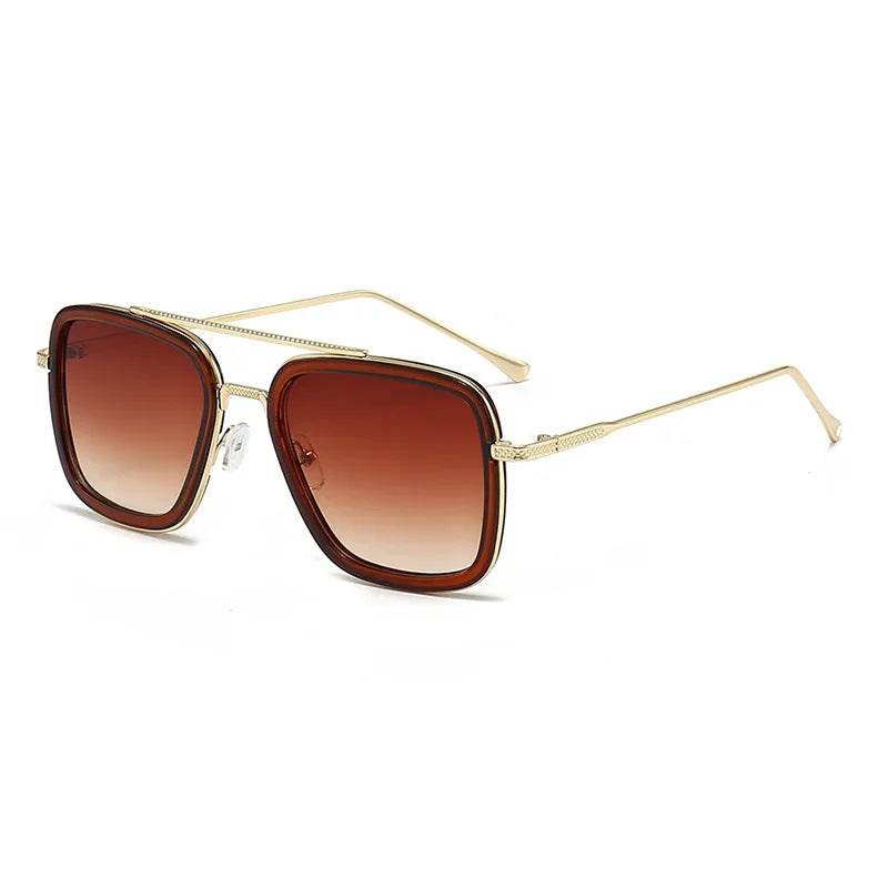 2024 New Square Men Sunglasses Fashion Metal Steampunk Sun Glasses For Women Trendy Outdoor Shades Eyewear Unisex Accessory