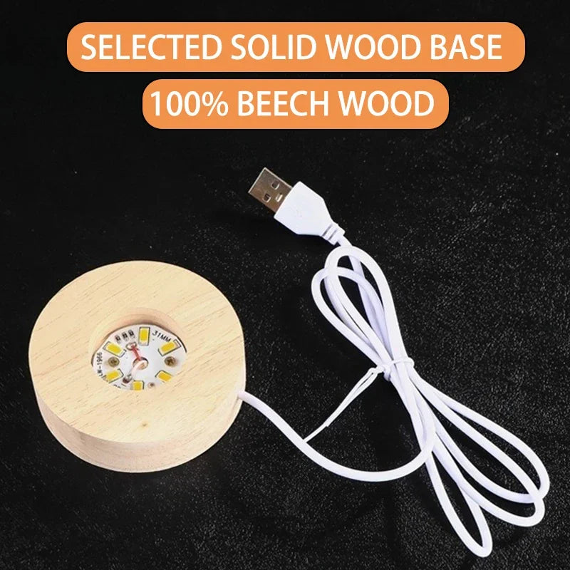 Luminous Crystal Ball LED Night Light Saturn Solar System 3D Moon Table Lamp USB Bedroom Atmosphere Lamp for Birthday Kid Gift