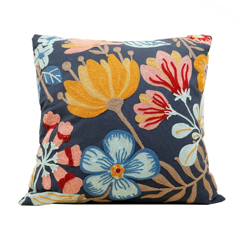 Bohemian Pillow Cover Canvas Towel Embroidered Throw Pillow Case Decor Home Sofa Cojines Cushion Covers Office Supplies 45x45