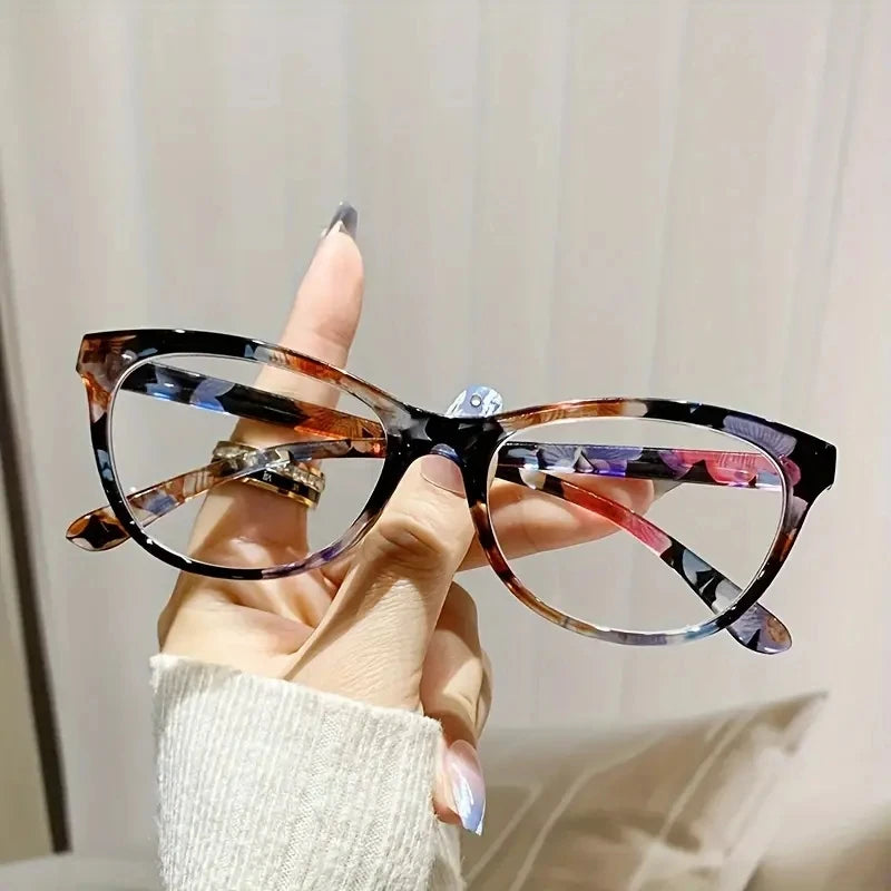 2pcs New Cat Eye Reading Glasses Summer Decoration Anti-blue Light Glasses Fashion Package Flower Glasses