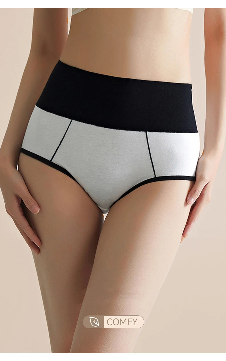 3Pcs/Set Cotton Women's Panties High Waist Body Shaper Underwear Plus Size M-4XL Underpants Soft Panty Slimming Female Briefs