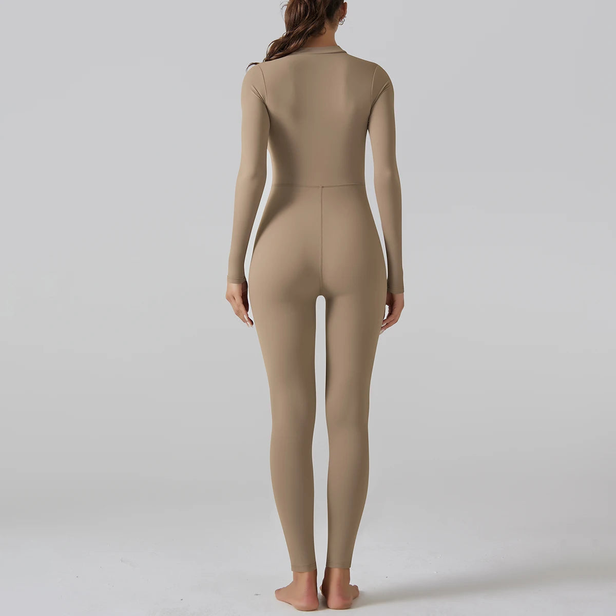 Yoga Set Women's Jumpsuits One-Piece Suit Leggings Zipper Long Sleeve Gym Push Up Workout Clothes Fitness Bodysuit Sportswear