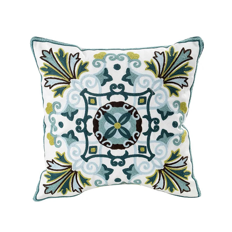 Bohemian Pillow Cover Canvas Towel Embroidered Throw Pillow Case Decor Home Sofa Cojines Cushion Covers Office Supplies 45x45