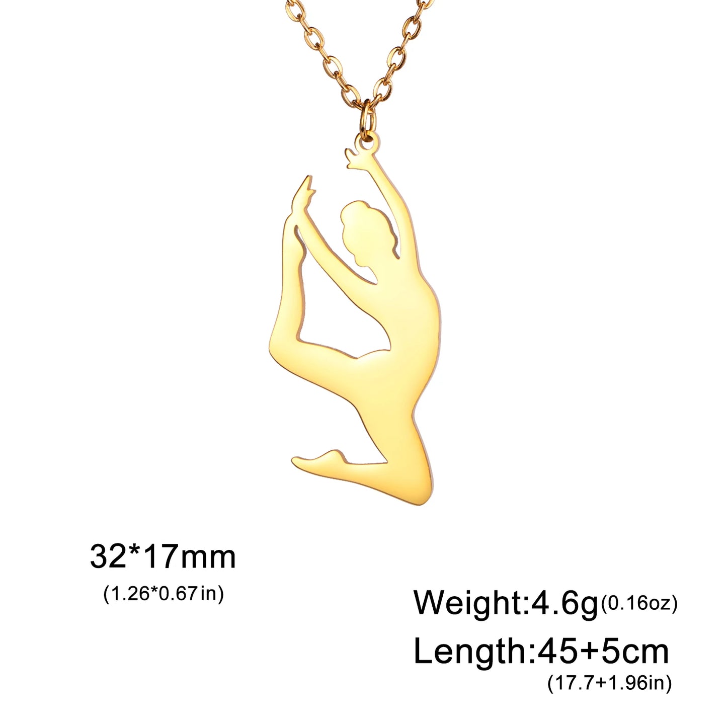 Rhythmic Gymnastics Necklace Women Trend 2025 Gymnast Stainless Steel Jewelry BFF Dancer Girl Sport Accessories Mother Day Gift