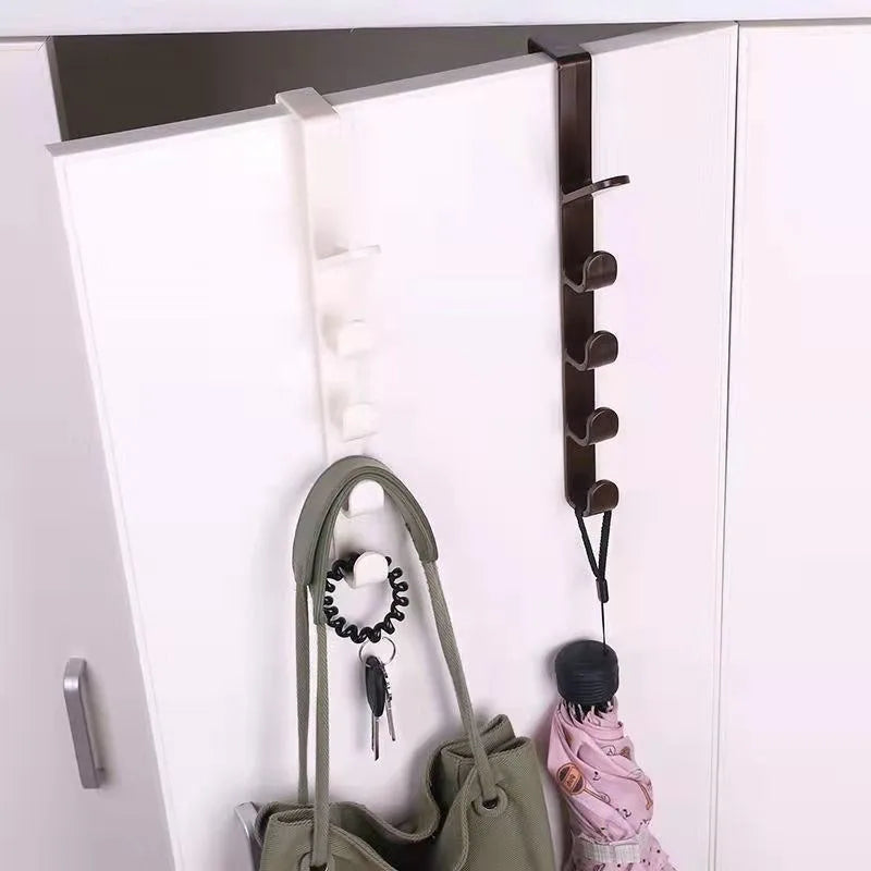 Bedroom Door Hanger Clothes Hanging Rack Over The Door Plastic Home Storage Organization Hooks Purse Holder for Bags Rails