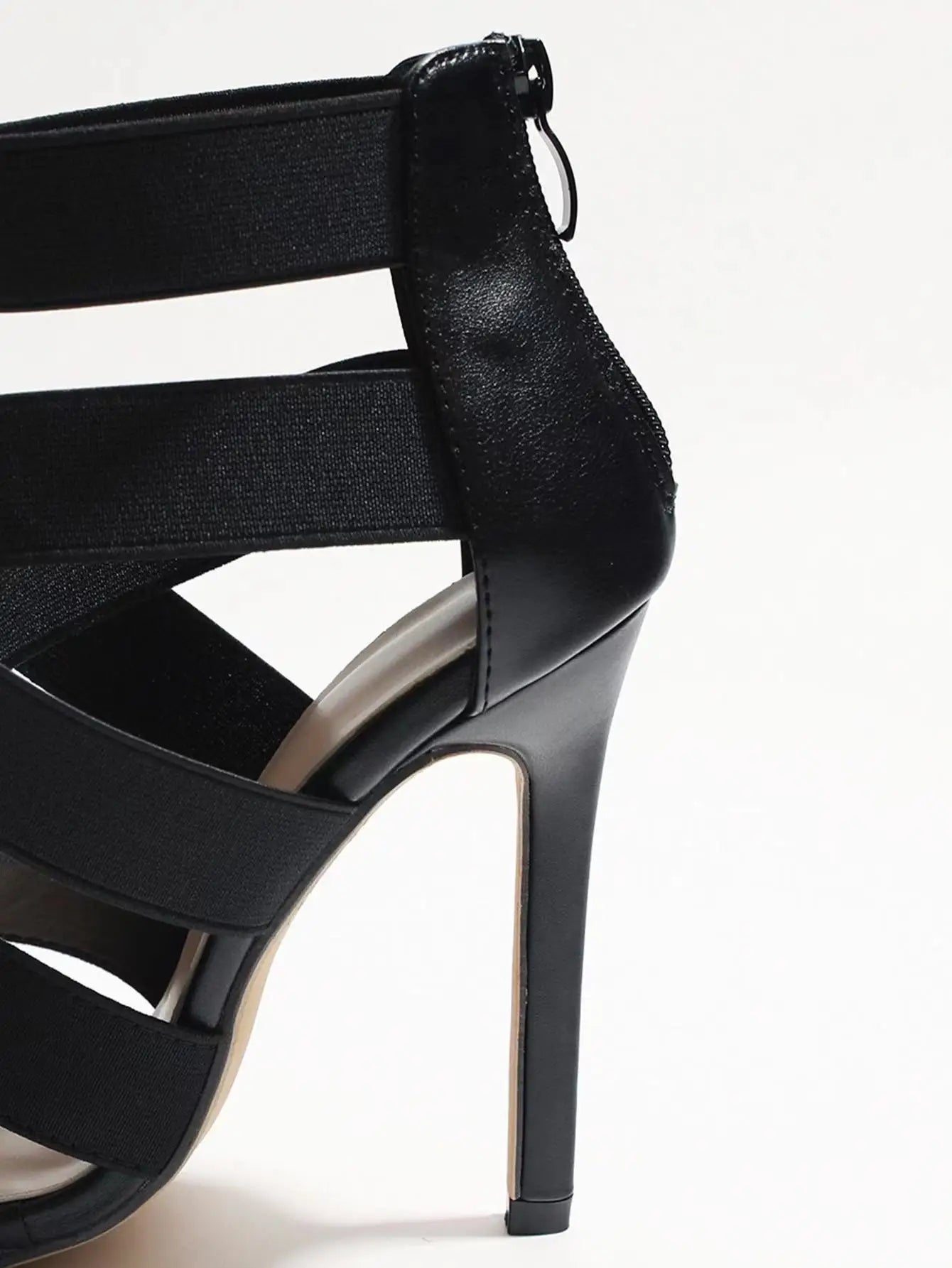 Black Sexy Open Toes Gladiator Shoes Womens Sandals Super High Heel Pumps Ladies Broadband Back Zipper Party Wedding Sandal