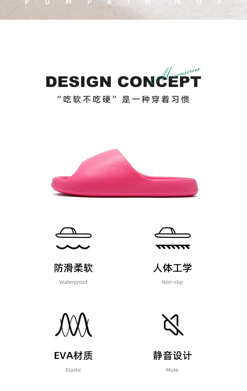 Women's Slippers Fashion Light EVA Soft Home Sole Slipper Bathroom Anti-Slip Casual Indoor Slipper Beach Sandal Flip-Flops